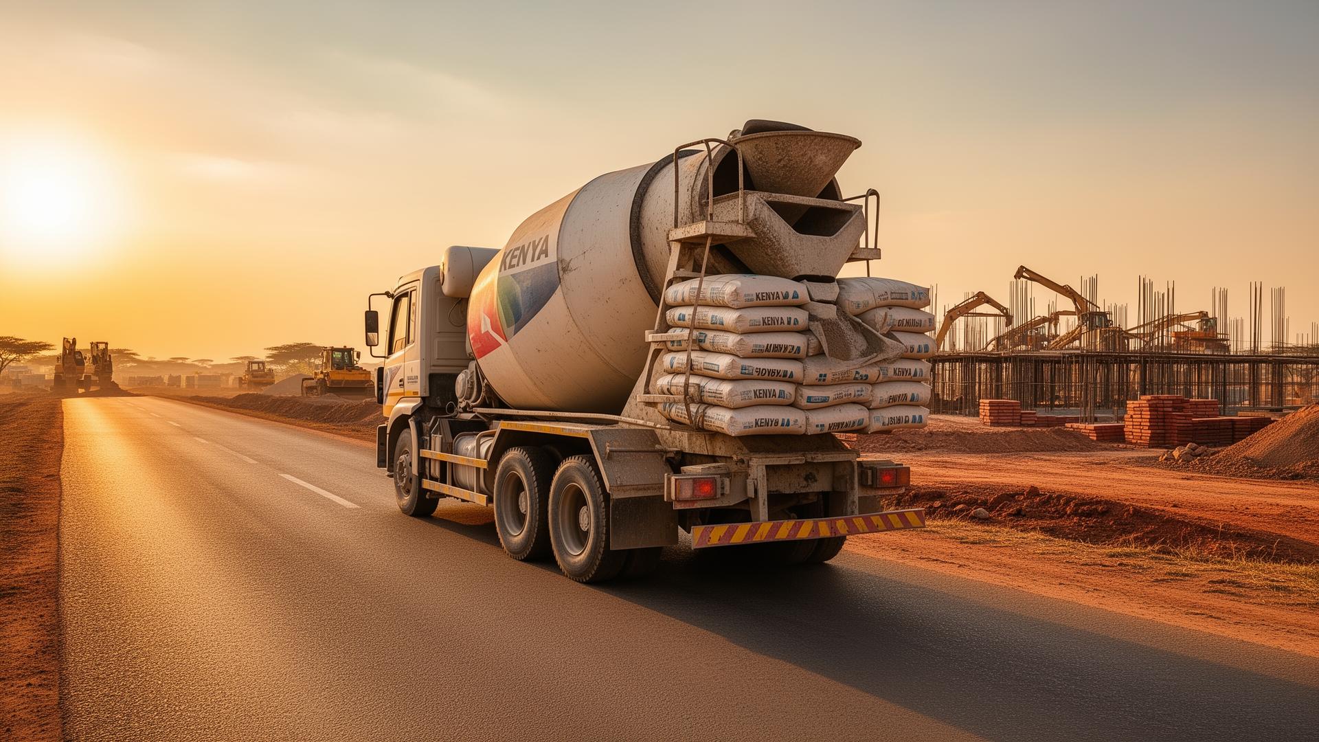 Truck delivering Simba Cement bags in Kenya